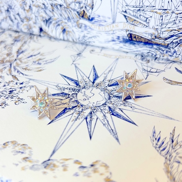 DIOR “Star Light, Star Bright” Gold Plated Pierced Earrings by Christian Dior - Picture 16 of 16